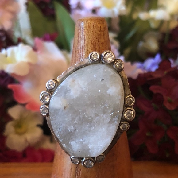 Silpada Sterling Druzy CZ Beauty in the Rough Ring - Picture 3 of 13